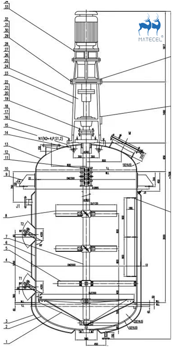Vertical Reactor Structur Drawing